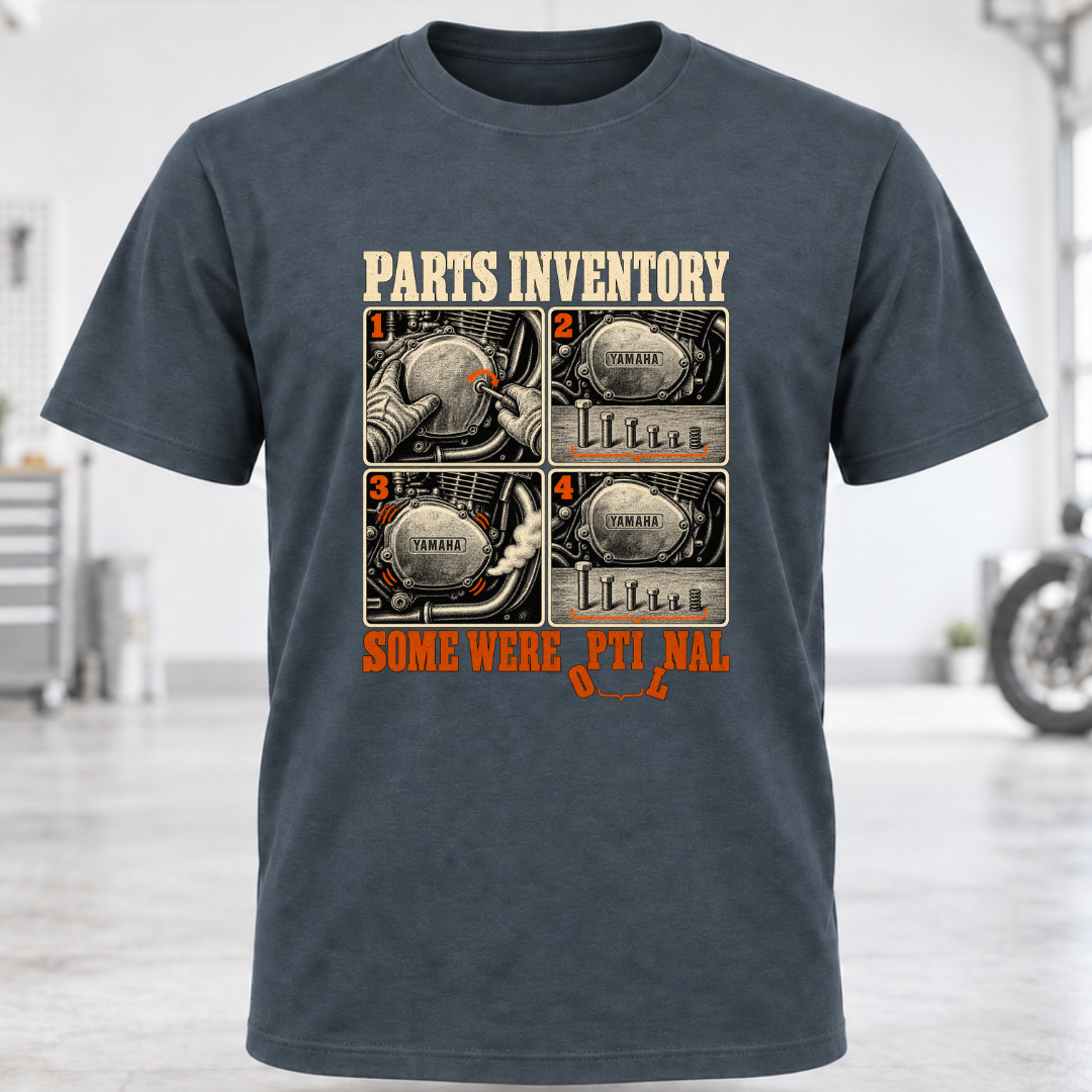 Parts Inventory Motorcycle T-Shirt