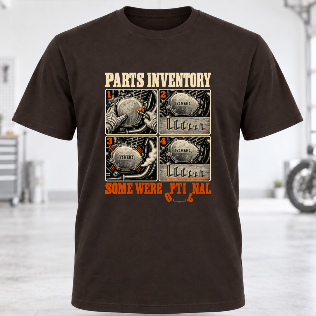 Parts Inventory Motorcycle T-Shirt