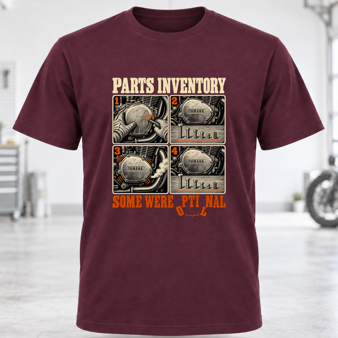 Parts Inventory Motorcycle T-Shirt