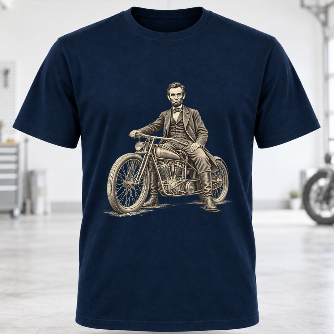 Abraham Lincoln Vintage Motorcycle T-Shirt
