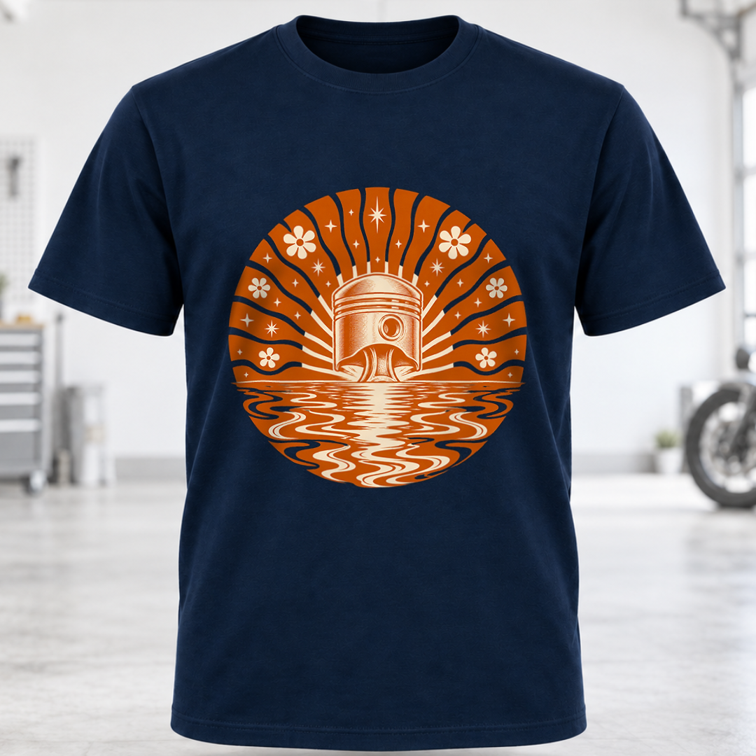 Retro Piston Sunset T-Shirt
