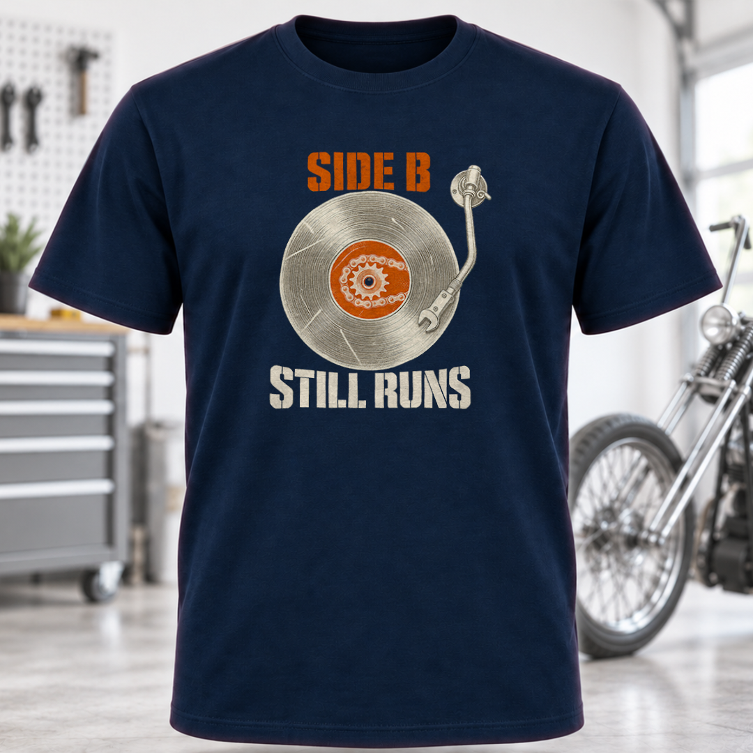 Side B Still Runs Vintage Vinyl Record T-Shirt