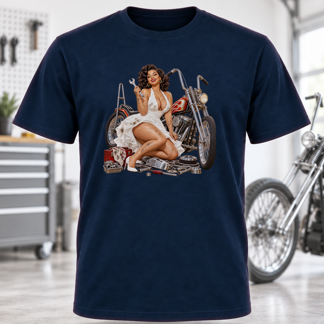 Pinup Mechanic Girl T-Shirt
