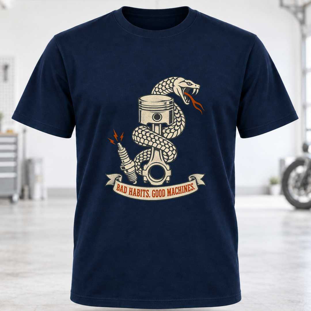 Snake Wrapped Piston T-Shirt
