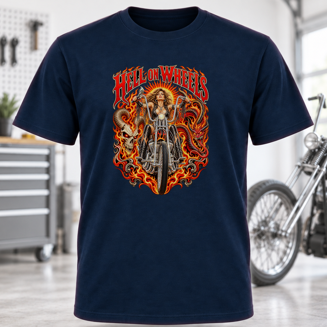 Hell on Wheels Chopper Graphic T-Shirt