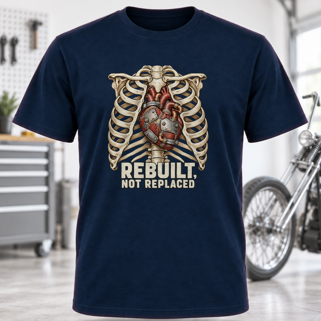 Rebuilt Not Replaced Skeleton Heart T-Shirt