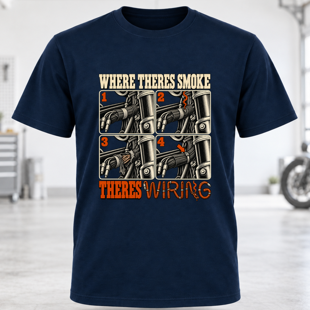 T‑Shirt — 'Where There's Smoke There's Wiring'