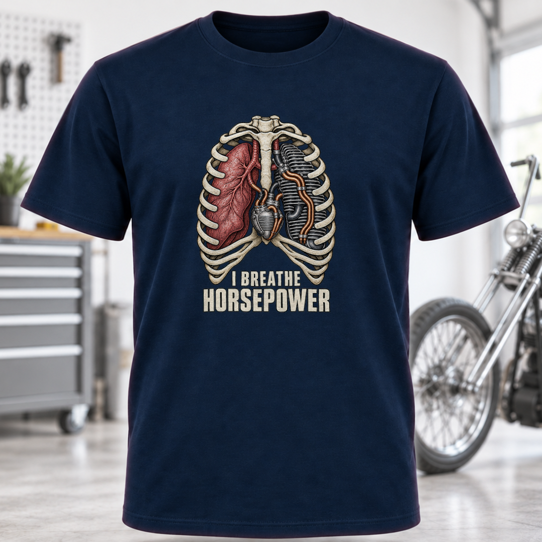 I Breathe Horsepower Ribcage Graphic T-Shirt