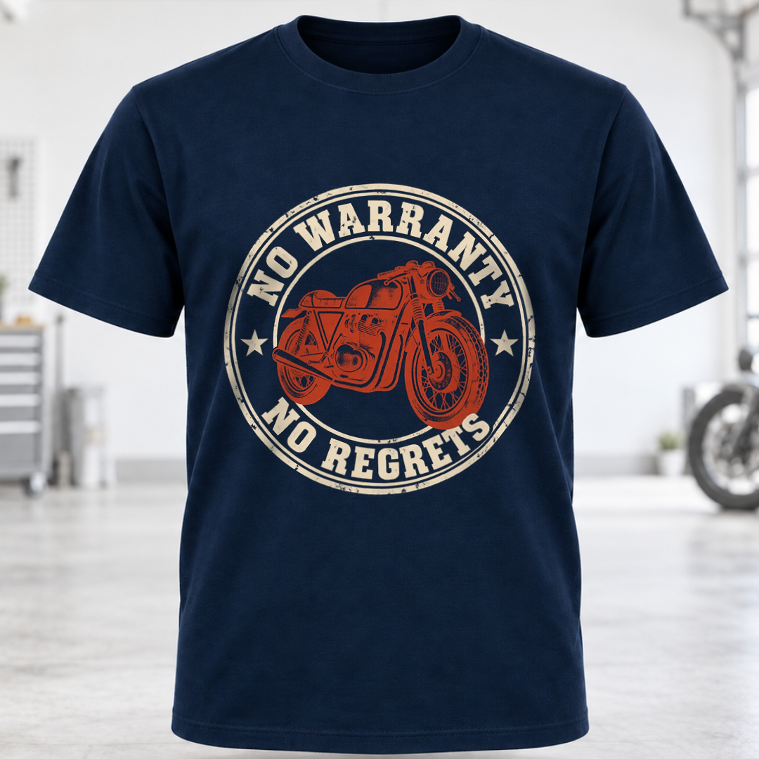 No Warranty No Regrets Motorcycle T-Shirt