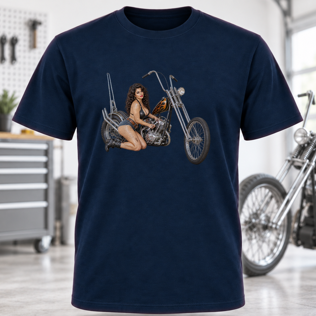Biker Pin-Up Motorcycle T-Shirt