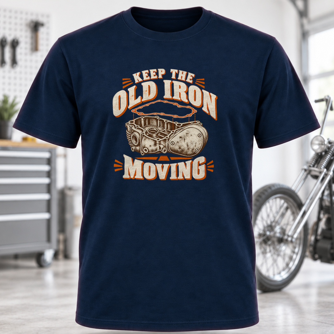 Vintage Engine 'Keep the Old Iron Moving' T-Shirt