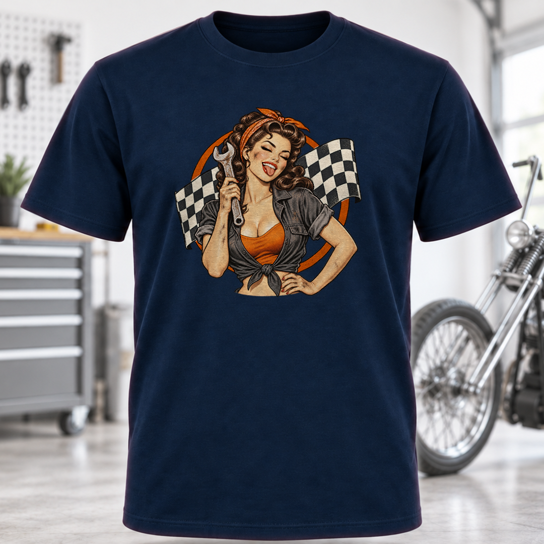 Vintage Pin-Up Race Girl T-Shirt