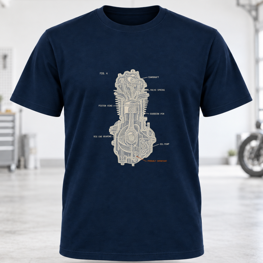 Vintage Engine Blueprint T-Shirt