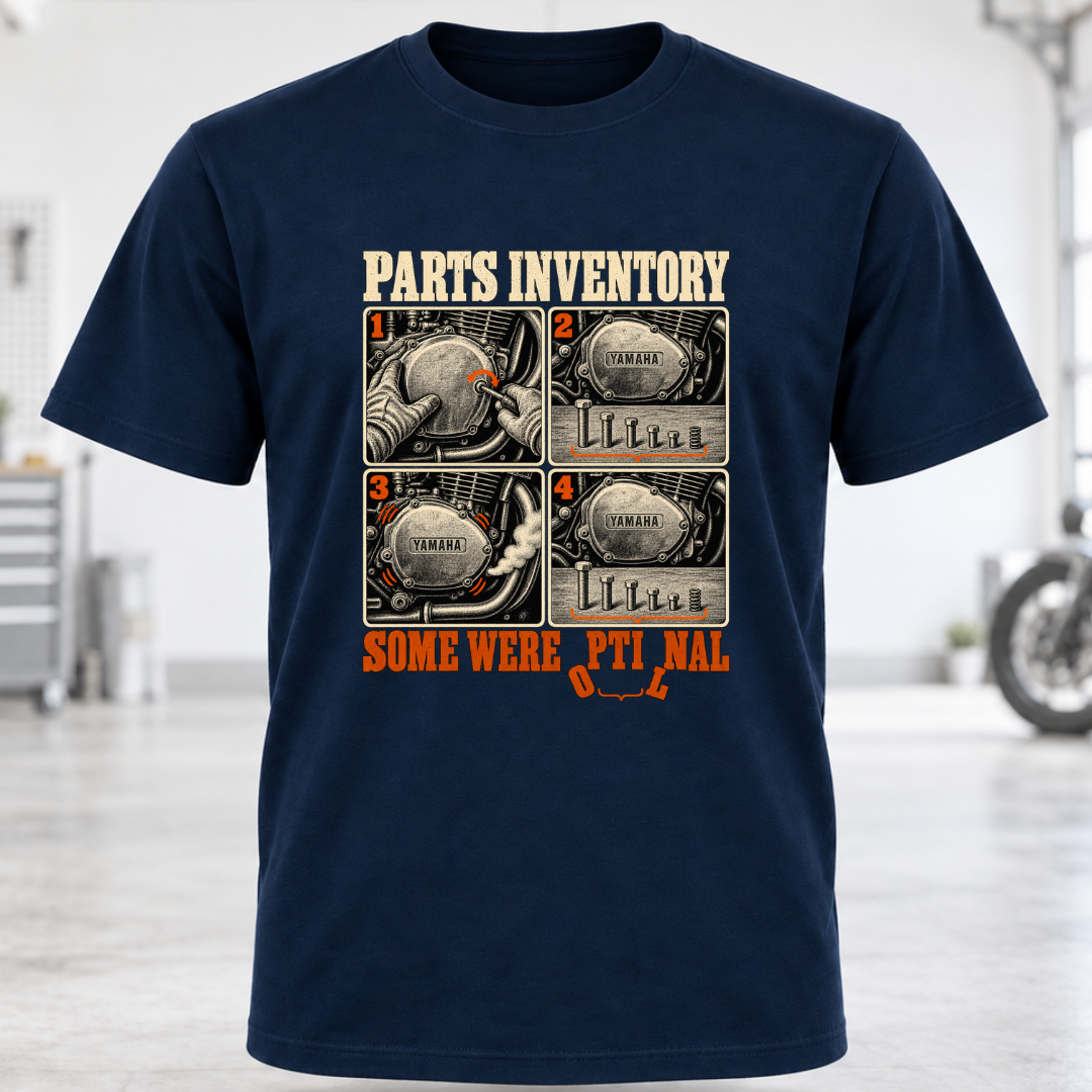 Parts Inventory Motorcycle T-Shirt