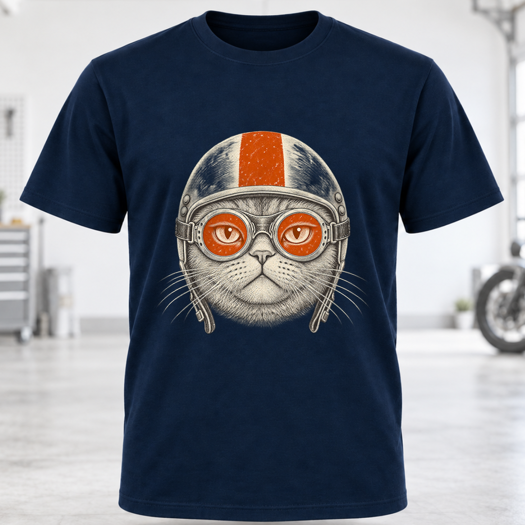 Retro Biker Cat T-Shirt