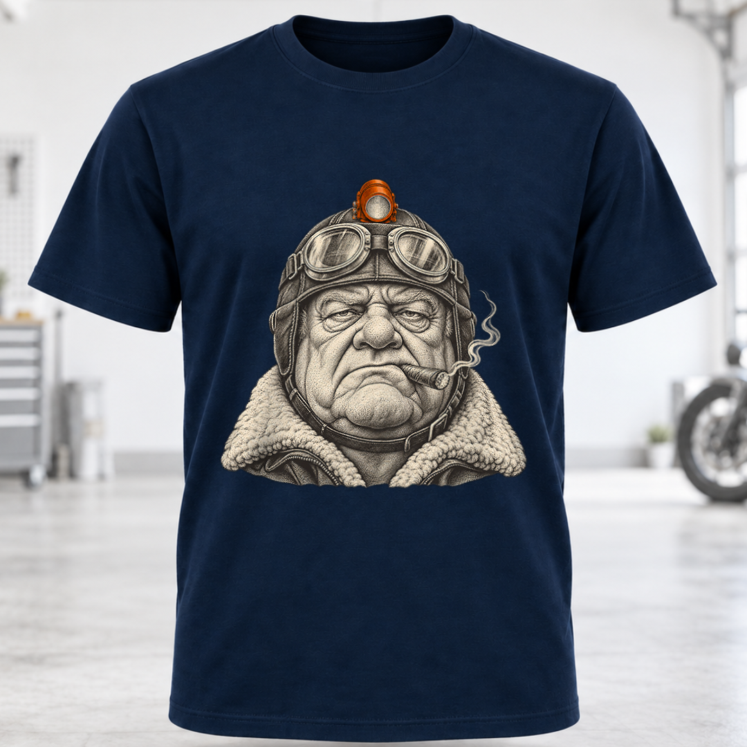 Aviator Helmet Pilot Portrait T-Shirt