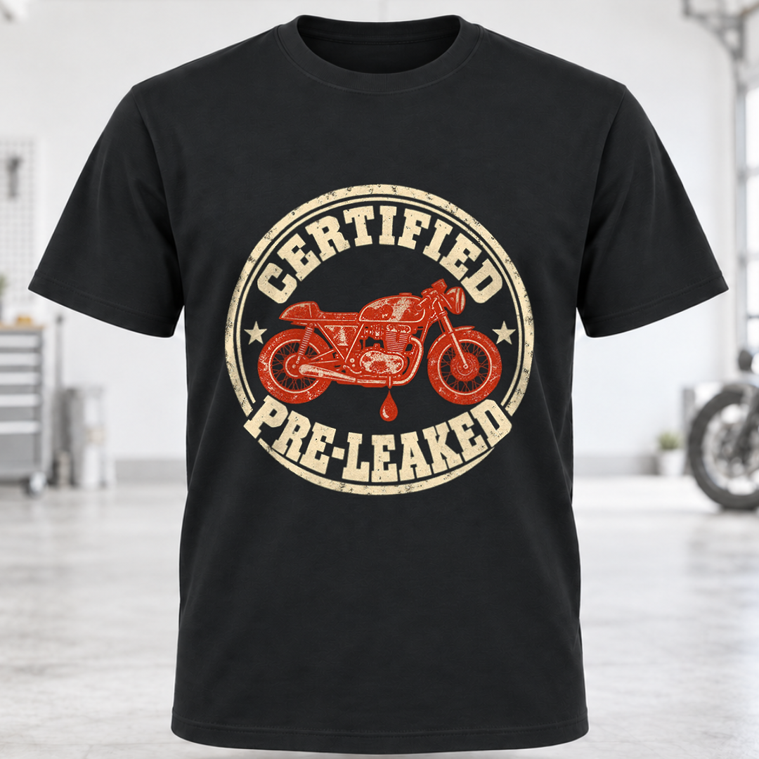Certified Pre-Leaked Motorcycle T-Shirt