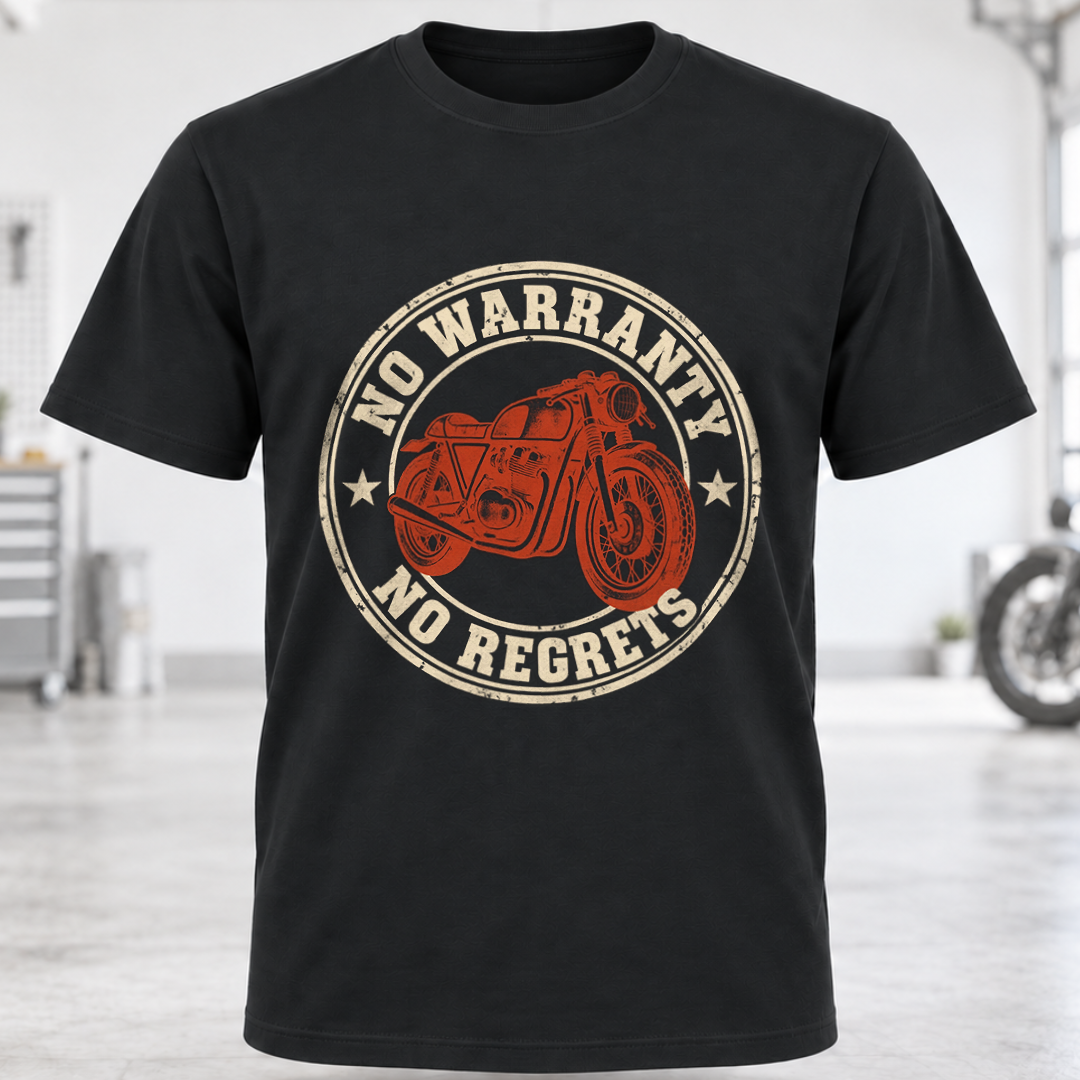 No Warranty No Regrets Motorcycle T-Shirt