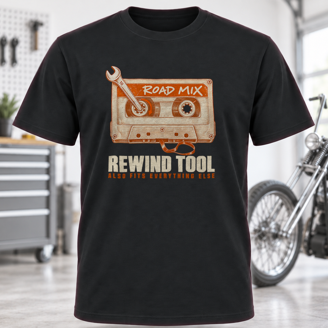 Retro Cassette 'Rewind Tool' T-Shirt