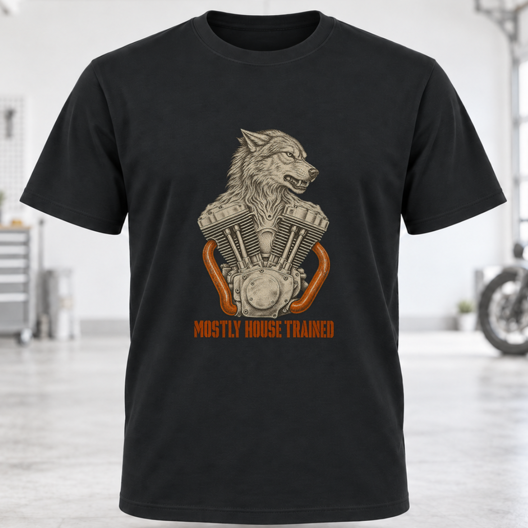 Wolf Motorcycle Engine T-Shirt