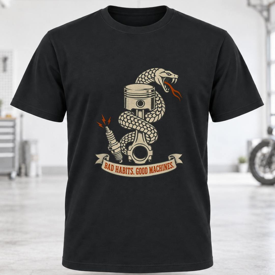 Snake Wrapped Piston T-Shirt