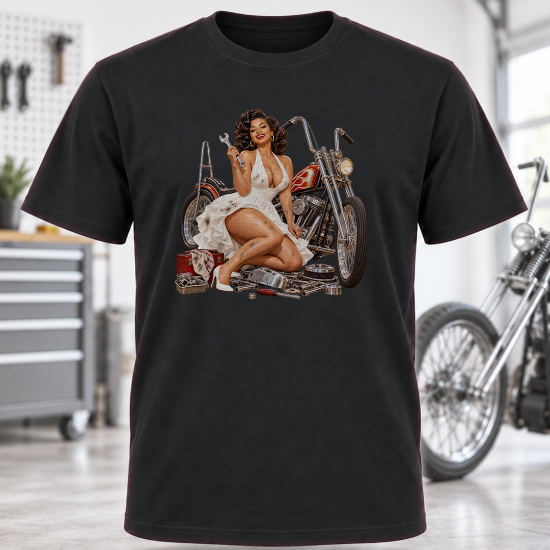 Pinup Mechanic Girl T-Shirt