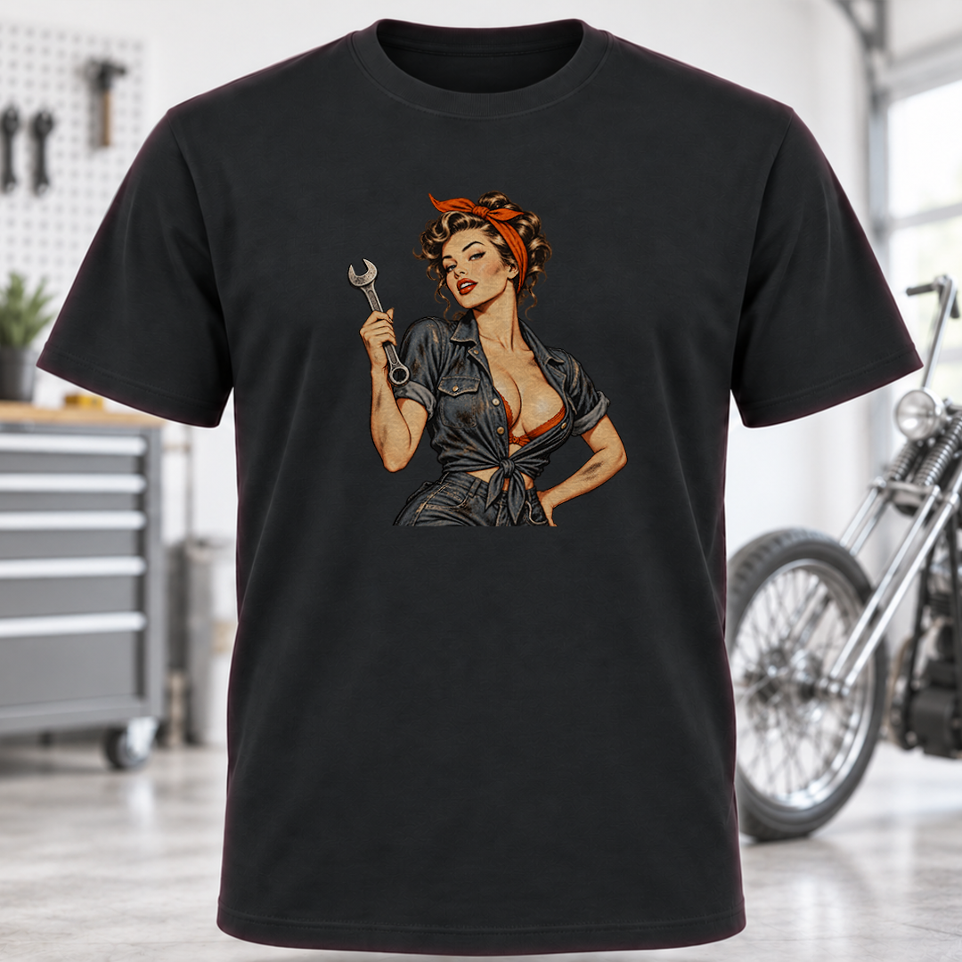 Retro Pin-Up Mechanic T-Shirt