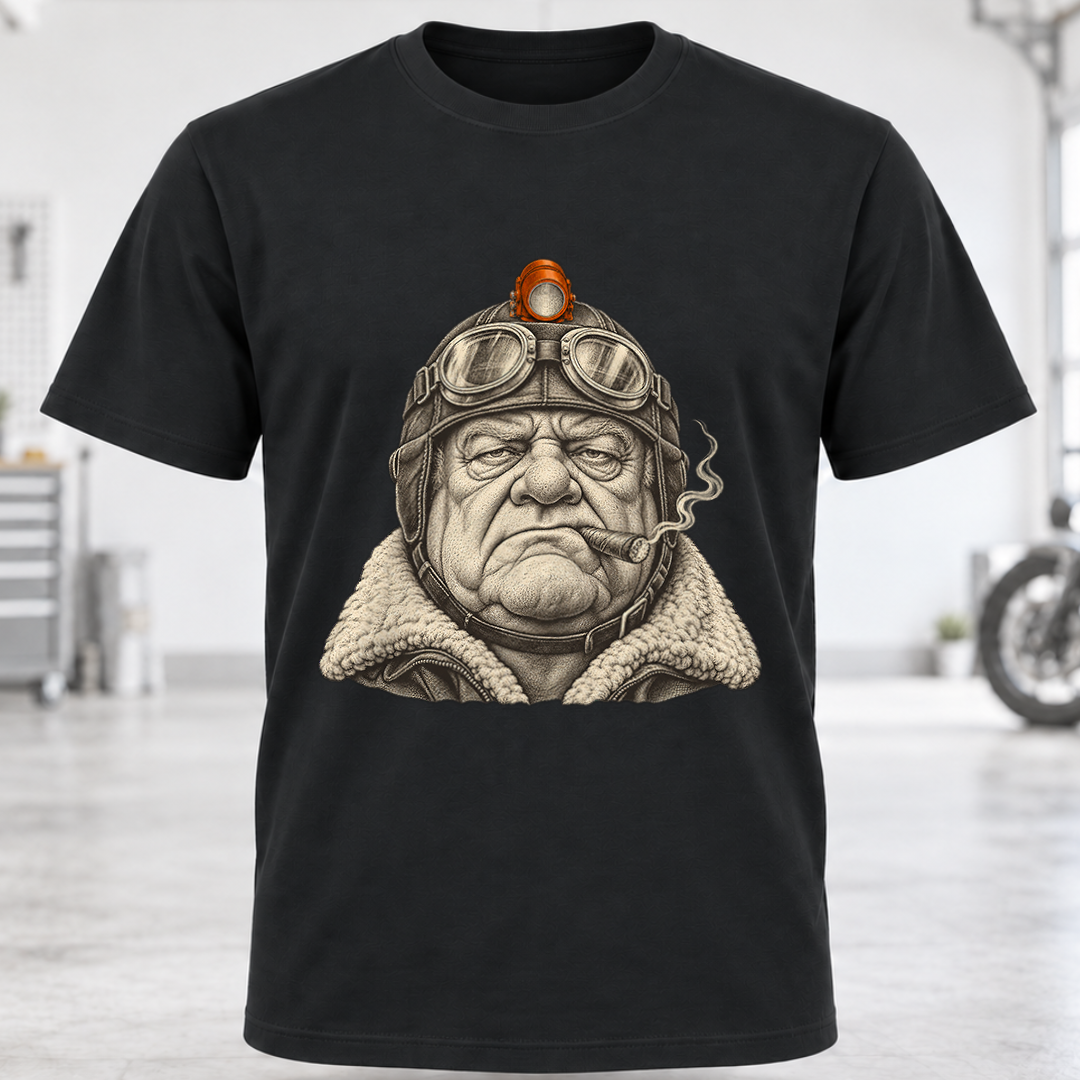 Aviator Helmet Pilot Portrait T-Shirt