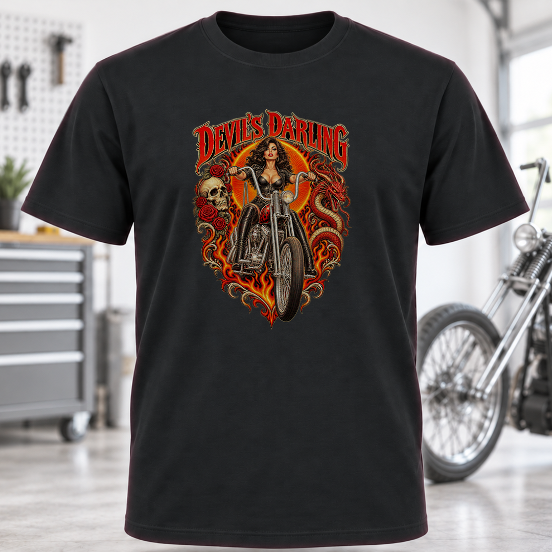 Devil’s Darling Gothic Biker T-Shirt