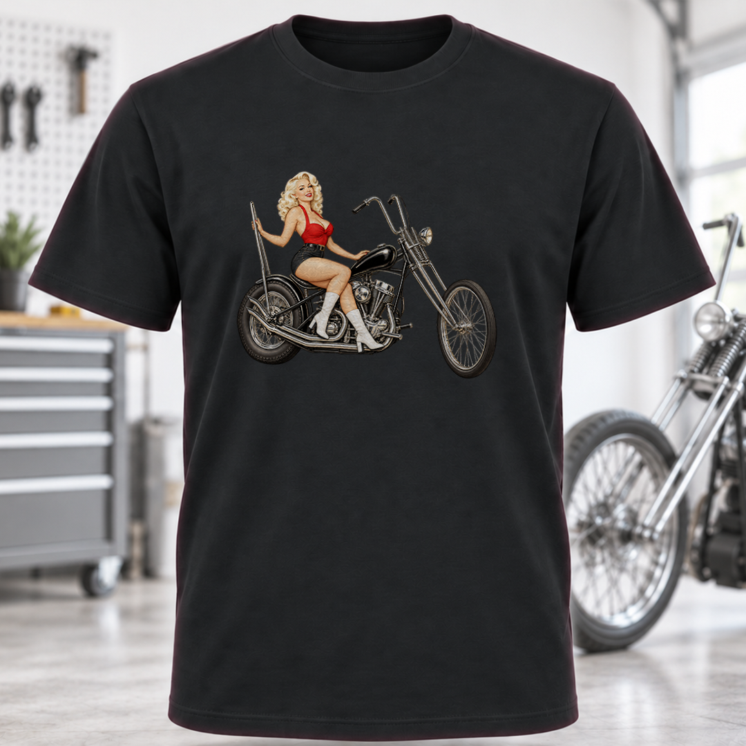 Vintage Pin-Up Chopper Rider T-Shirt