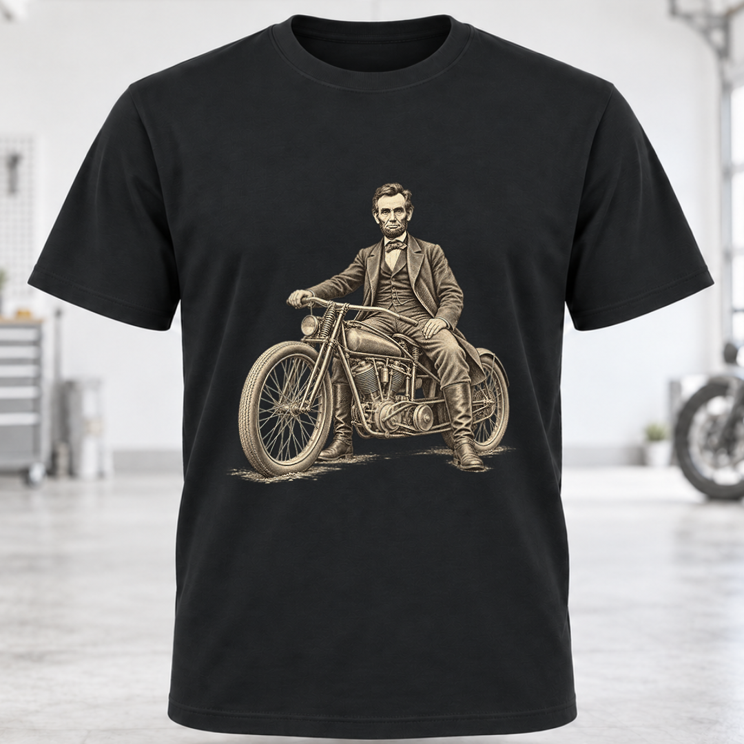 Abraham Lincoln Vintage Motorcycle T-Shirt