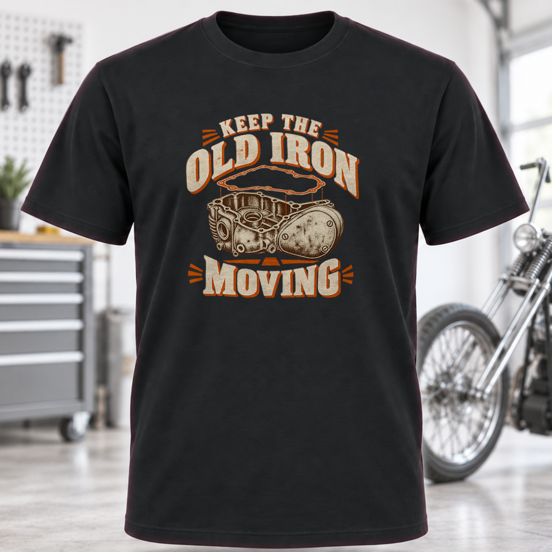 Vintage Engine 'Keep the Old Iron Moving' T-Shirt