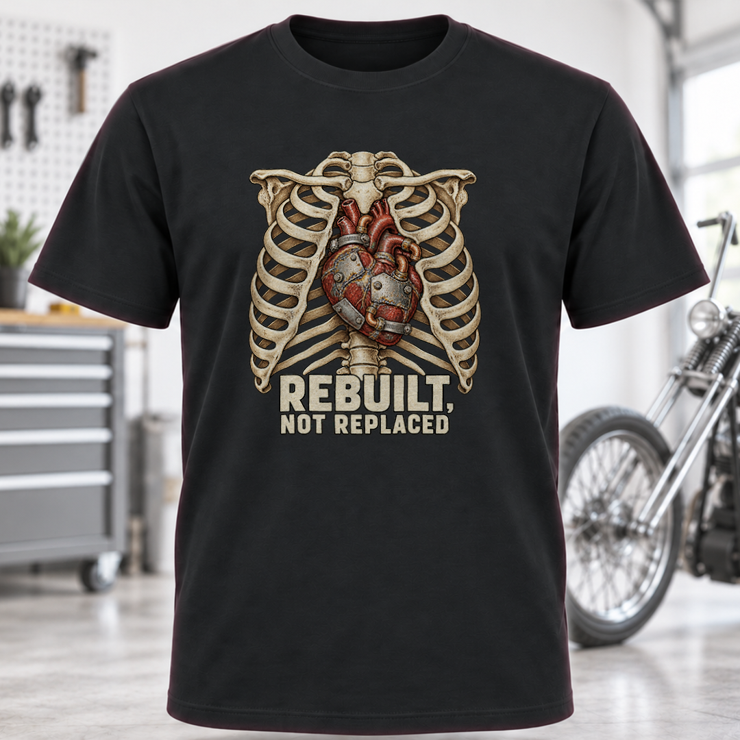 Rebuilt Not Replaced Skeleton Heart T-Shirt
