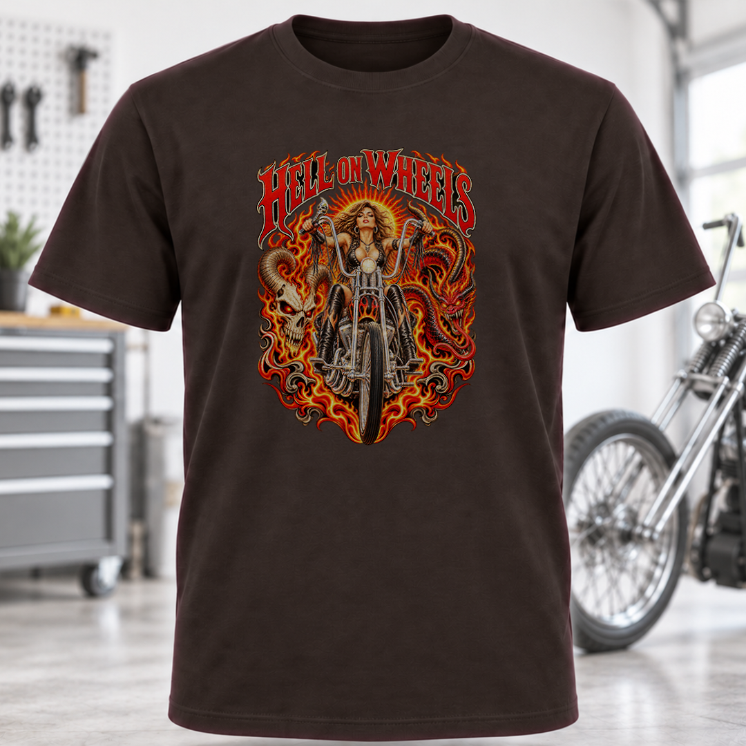 Hell on Wheels Chopper Graphic T-Shirt