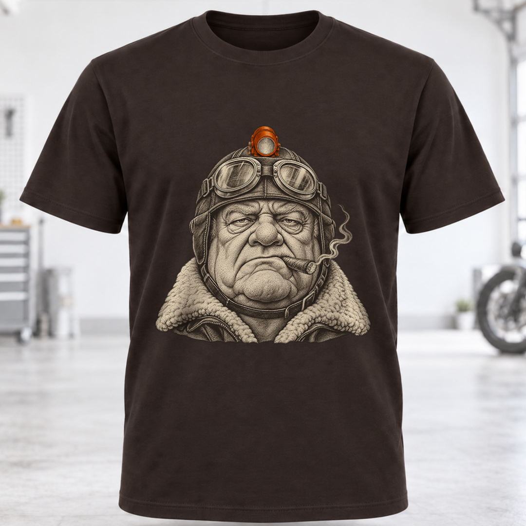 Aviator Helmet Pilot Portrait T-Shirt