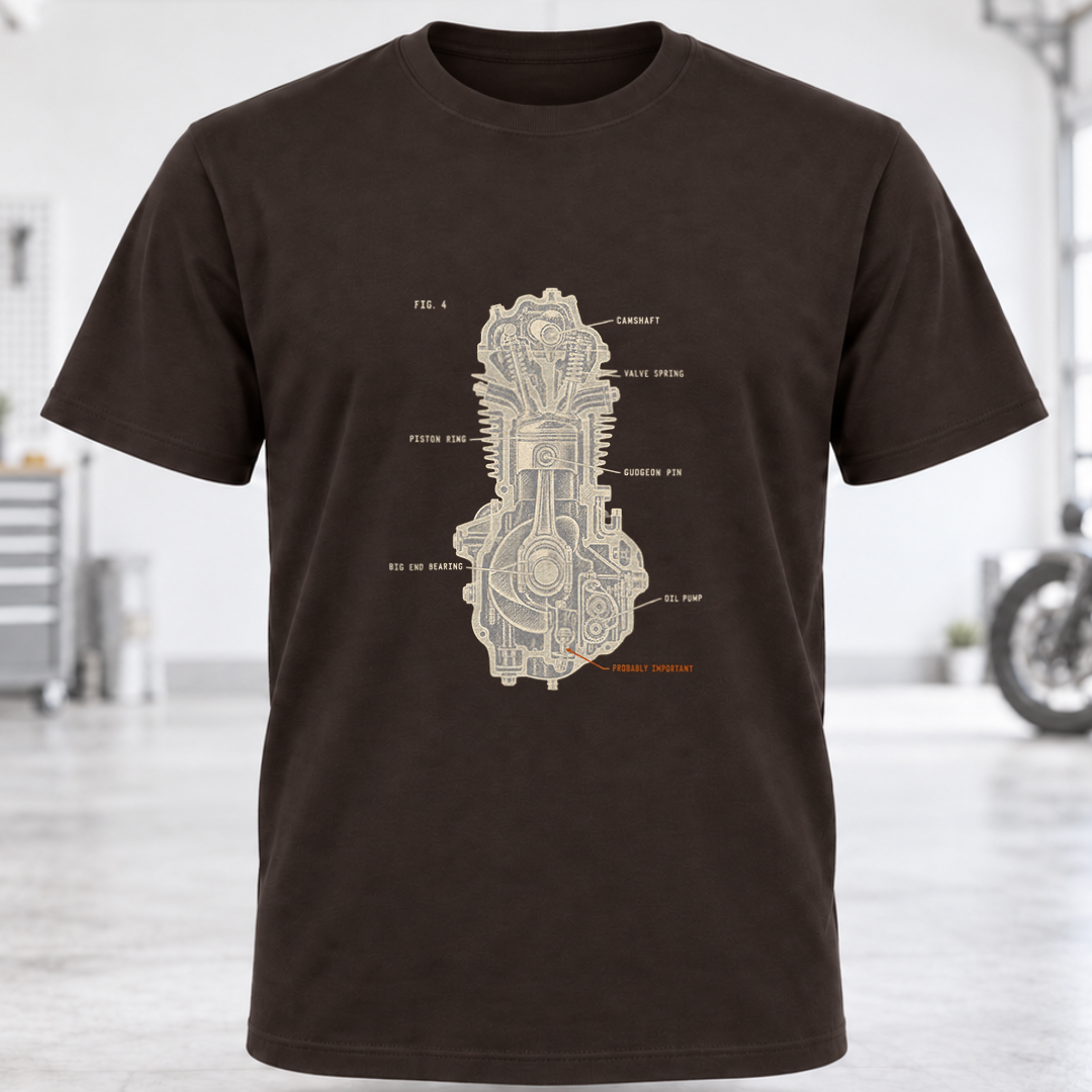 Vintage Engine Blueprint T-Shirt