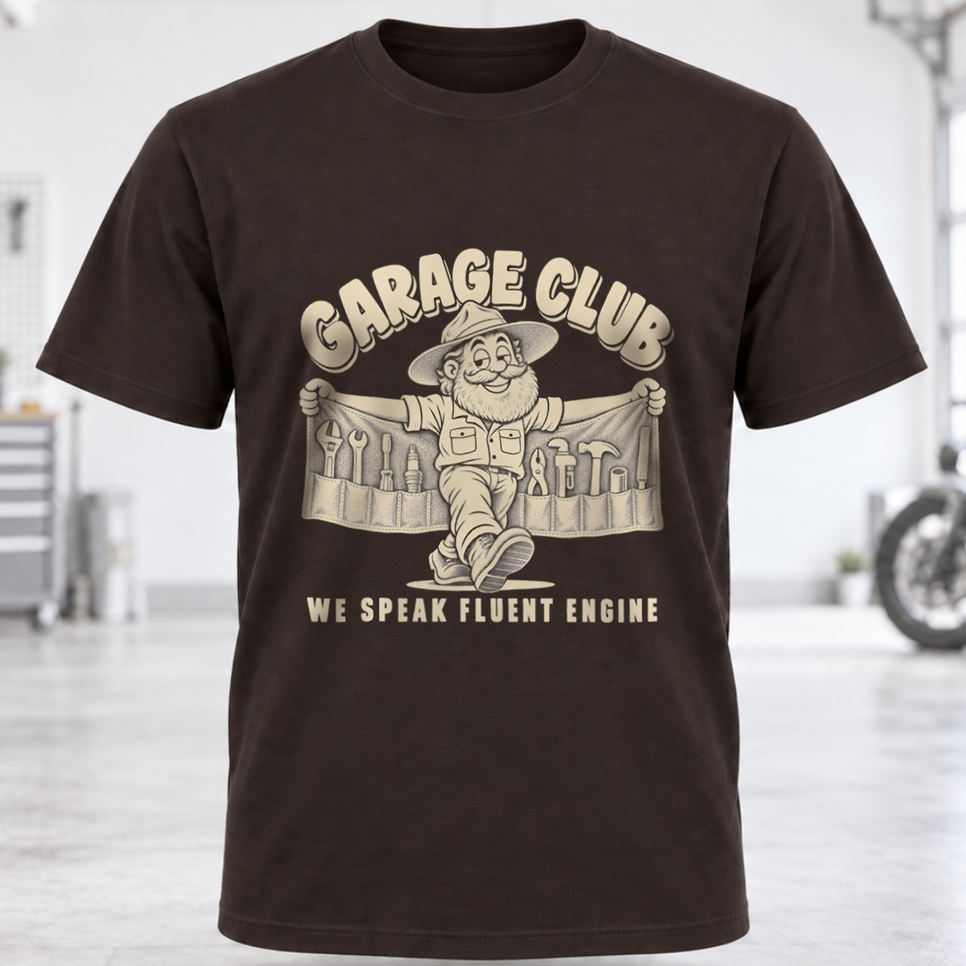 Garage Club T-Shirt - "We Speak Fluent Engine"
