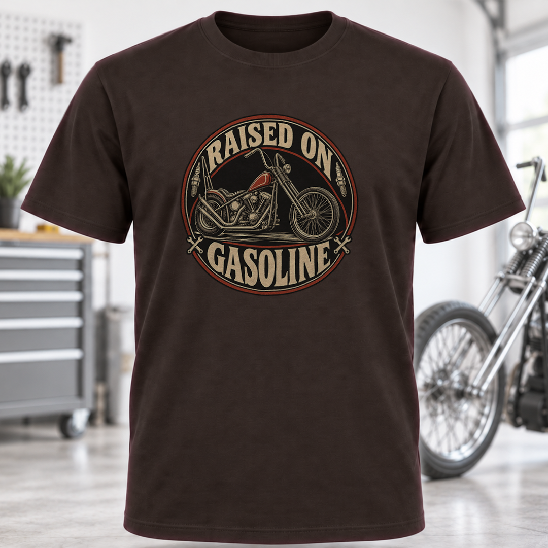 Raised on Gasoline Chopper T-Shirt