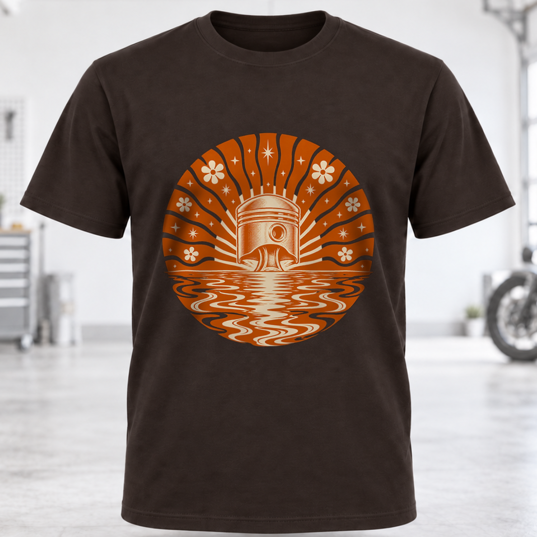 Retro Piston Sunset T-Shirt