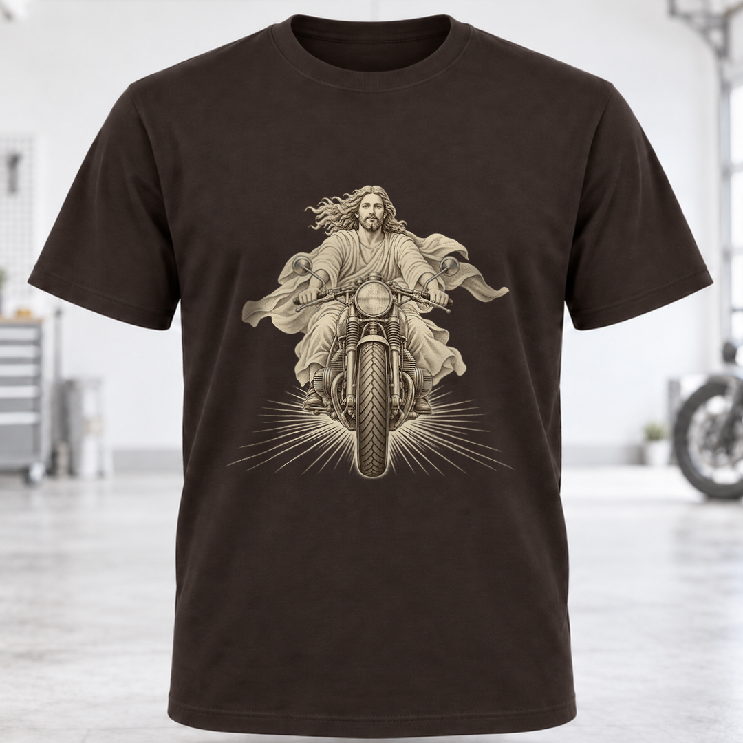 T-Shirt — Jesus Riding Motorcycle