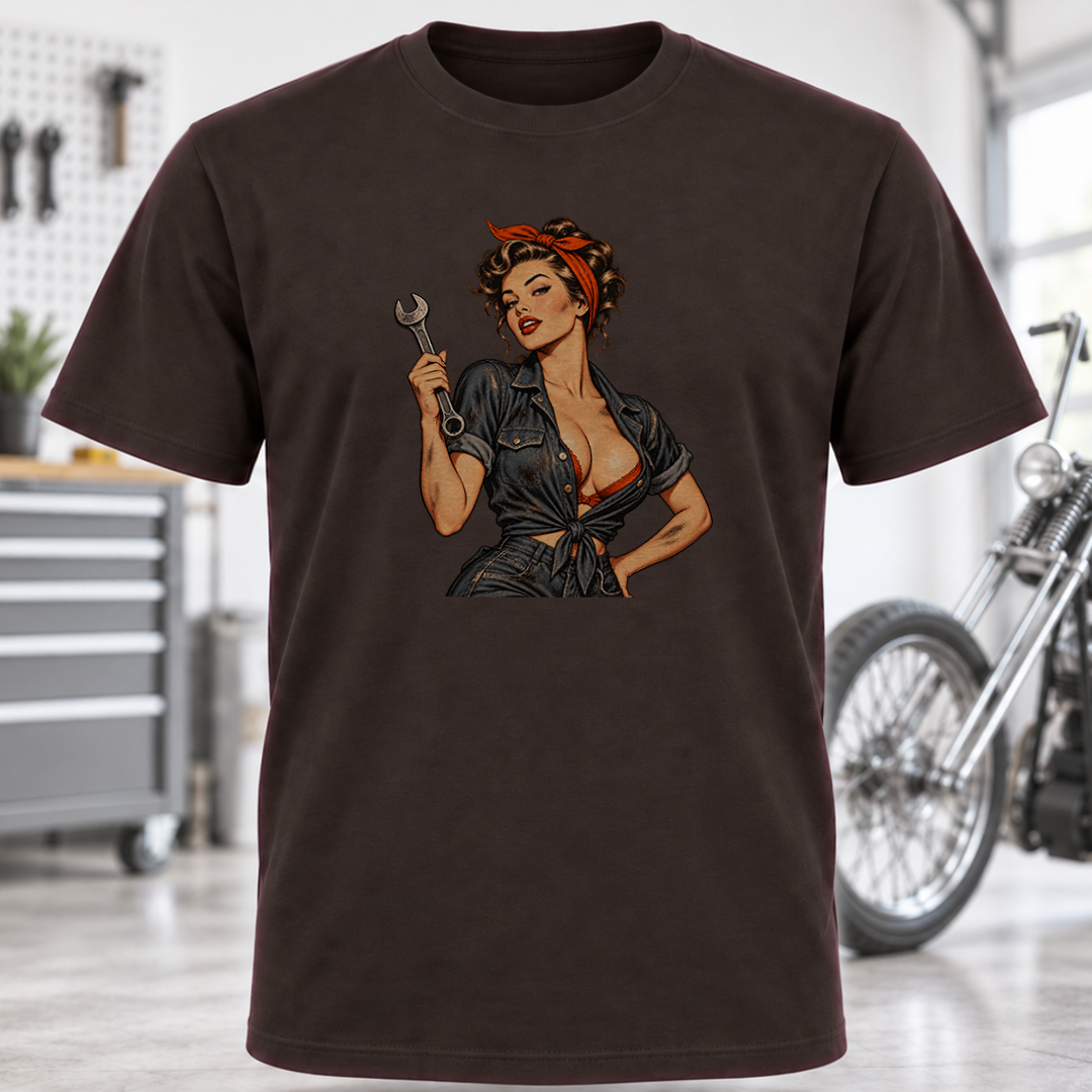 Retro Pin-Up Mechanic T-Shirt