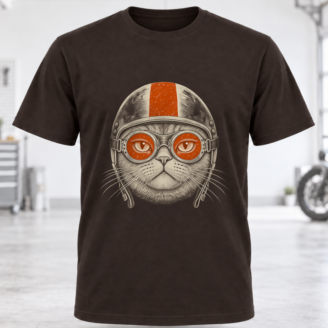 Retro Biker Cat T-Shirt