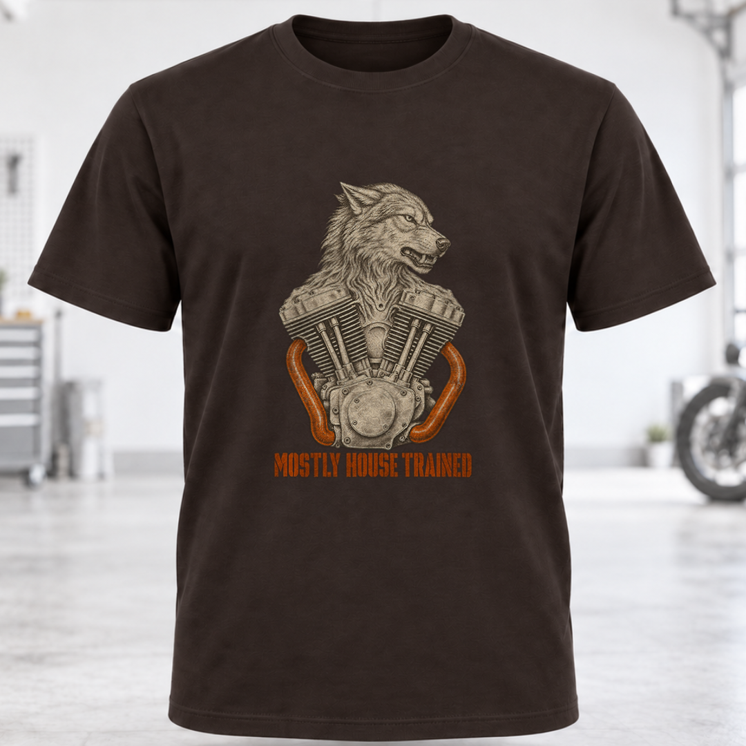 Wolf Motorcycle Engine T-Shirt