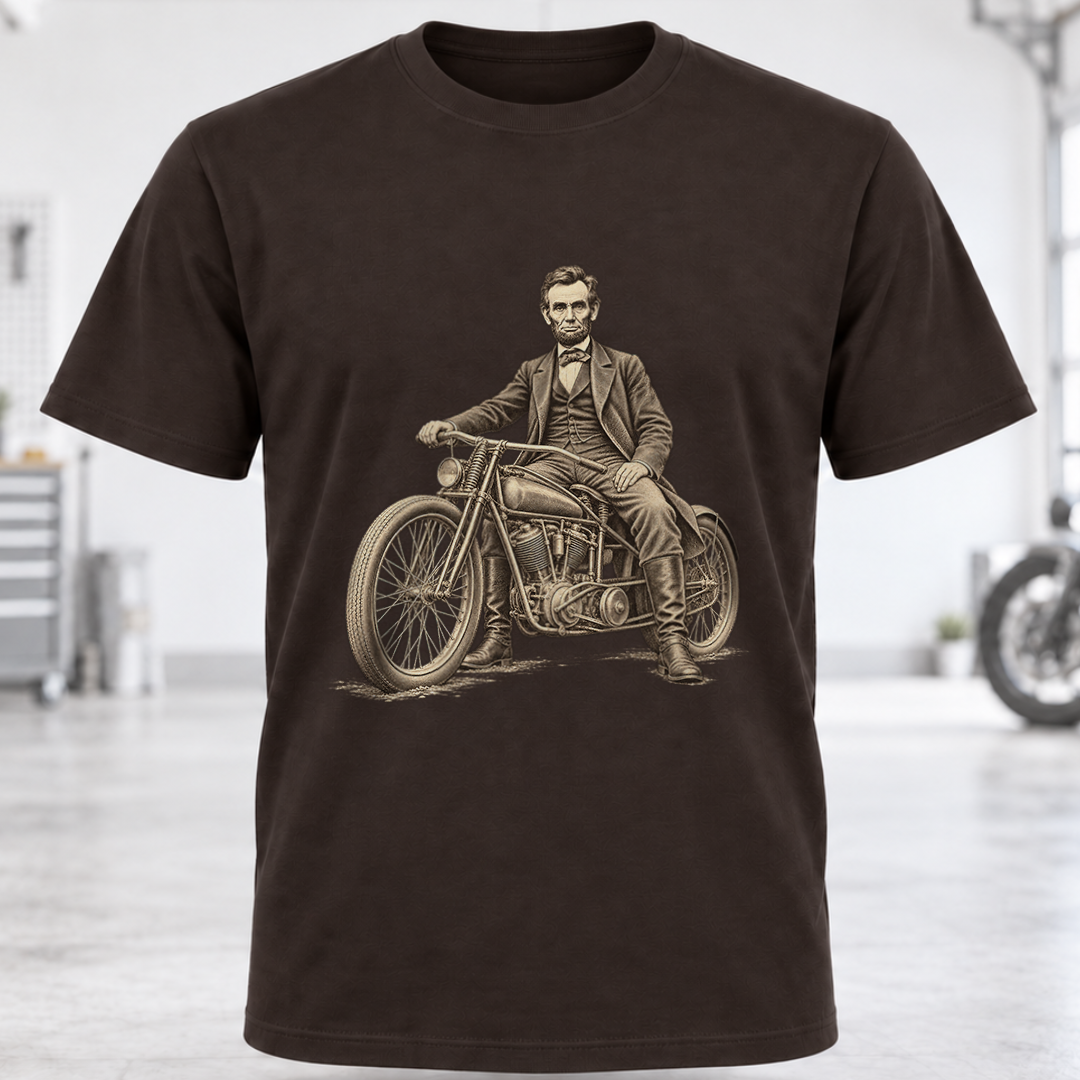 Abraham Lincoln Vintage Motorcycle T-Shirt