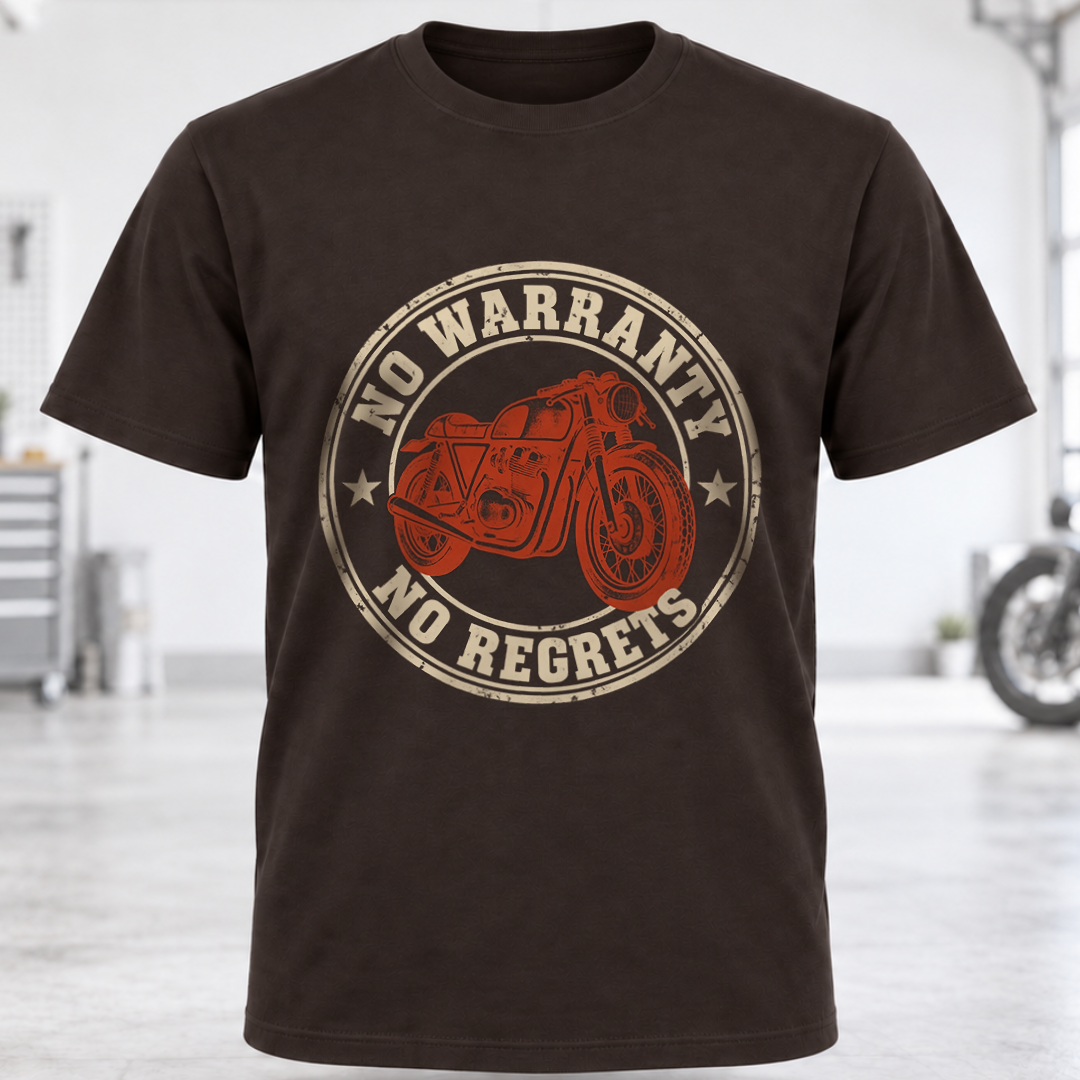 No Warranty No Regrets Motorcycle T-Shirt