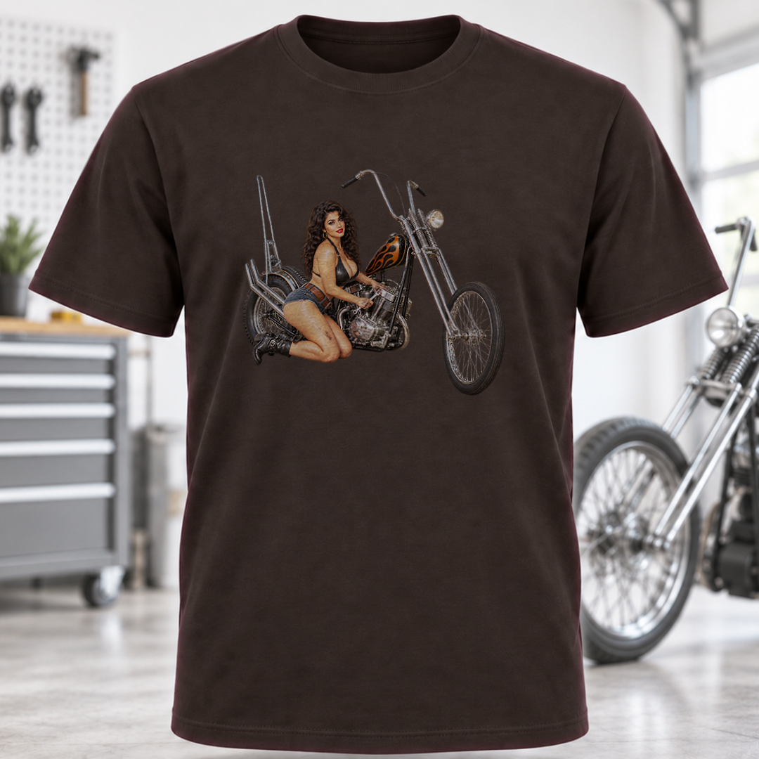 Biker Pin-Up Motorcycle T-Shirt