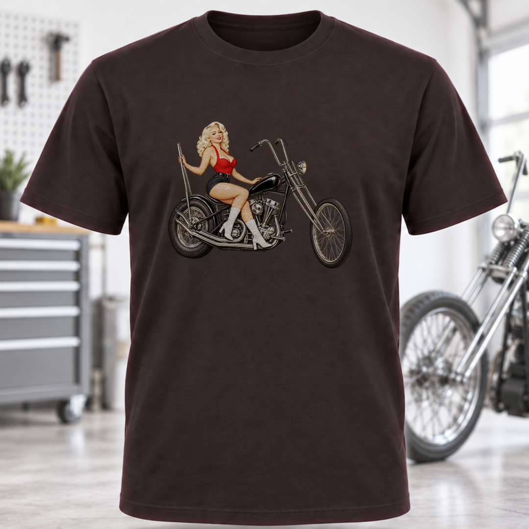 Vintage Pin-Up Chopper Rider T-Shirt