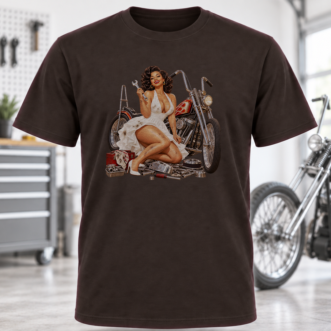 Pinup Mechanic Girl T-Shirt