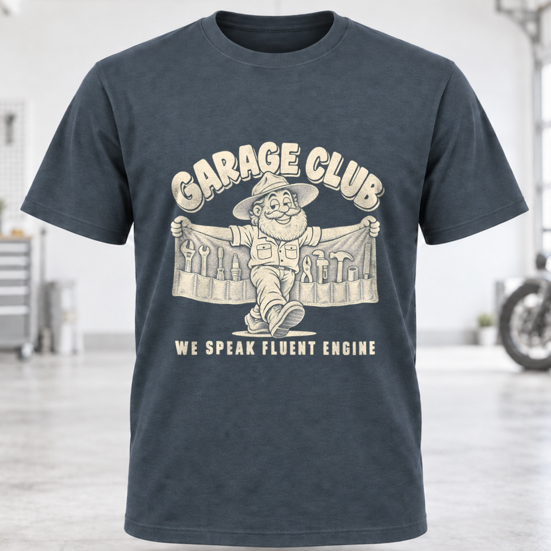 Garage Club T-Shirt - "We Speak Fluent Engine"