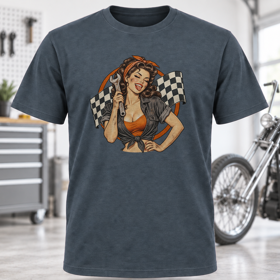Vintage Pin-Up Race Girl T-Shirt
